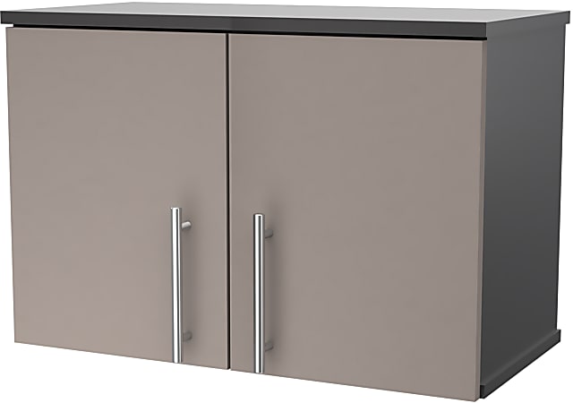 Inval America Maestrik 24"W 2-Door Wall Mounted Storage Cabinet, Taupe/Dark Gray
