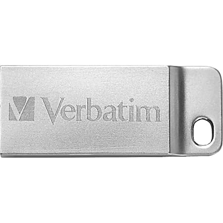 Verbatim 32GB Metal Executive USB Flash Drive - Silver - 32 GBUSB 2.0 - Silver - Water Resistant