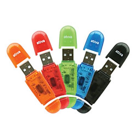 Ativa® Memory Card USB Drive, microSD™, Assorted Colors (No Color Choice)