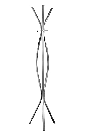 Monarch Specialties 3 Hook Metal Coat Rack Silver