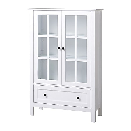 Homestar North America Storage Cabinet, 3 Shelves/1 Drawer, FSC® Certified, White