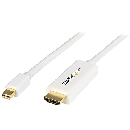 StarTech.com Mini DisplayPort To HDMI Converter Cable, 6 ', White