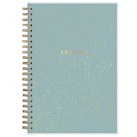 2024-2025 Blue Sky Planning Weekly/Monthly Calendar, 5” x 8”, Light Green/Gold, July 2024 To June 2025, 149044-A