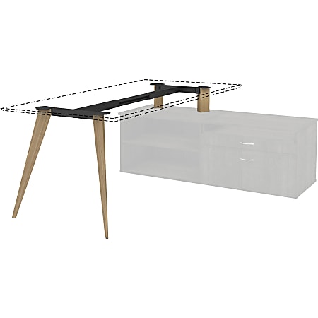 Lorell Relevance Wood Frame for 30" L-shape Desk - 68" x 23" x 28.5" - Material: Wood Frame, Metal Crossbar - Finish: Natural