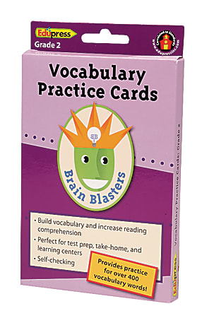 Edupress Brain Blasters Vocabulary Practice Cards, Grade 2, Pack Of 40
