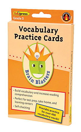 Edupress Brain Blasters Vocabulary Practice Cards, 4 3/4" x 7", Grade 5, Pack Of 40