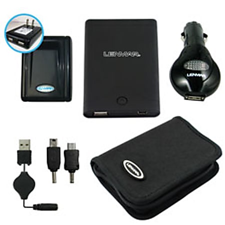 Lenmar® PPU2100X Lithium-Ion External Battery Pack & Travel Kit, 5 Volts, 2400 mAh Capacity