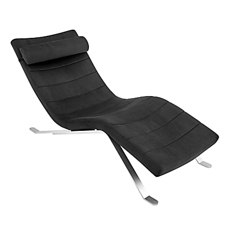 Eurostyle Gilda Velvet Lounge Guest Chair, Black/Silver
