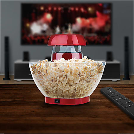 Brentwood Jumbo 24-Cup Hot Air Popcorn Maker, 11-1/4H x 11-1/2W x 11-1/2D, Red