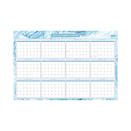 Blue Sky Laminated AcademicRegular Monthly Wall Calendar 36 x 24 Tides July  2022 to June 2023January to December 2023 136545 - Office Depot