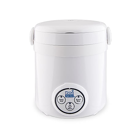 Aroma MRC 903D 3 Cup Digital Cool Touch Rice Cooker 8 H x 7 12 W x 7 12 D  White - Office Depot