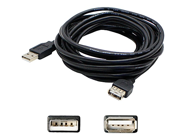 AddOn 6ft USB 2.0 (A) Male to Female Black Extension Cable - 100% compatible and guaranteed to work