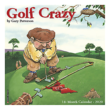 Willow Creek Press Humor & Comics Monthly Wall Calendars, 12" x 12", Golf Crazy By Gary Patterson, January To December 2020