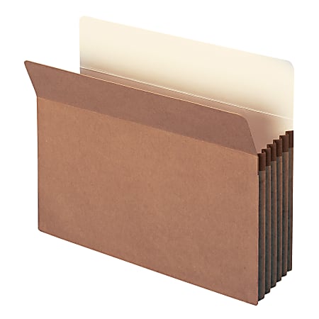 Smead® Expanding File Pockets, 5 1/4" Expansion, Letter Size, 100% Recycled, Redrope, Box Of 10
