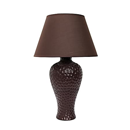 Simple Designs Curvy Ceramic Table Lamp, 19 1/2"H, Brown Shade/Brown Base