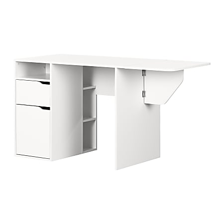 South Shore Crea 57"W Expandable Craft Table, Pure White