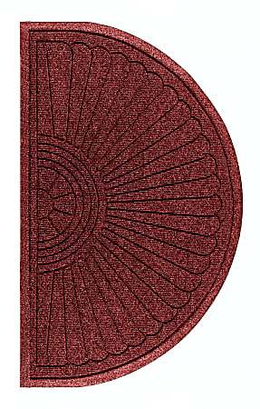 M + A Matting Waterhog Eco Grand Premier Half-Oval Floor Mat, 48" x 27 5/8", Regal Red