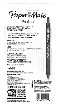 Paper Mate Gel Pen Profile Retractable Pen Black Count
