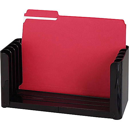 Sparco The Folder Holder - 5 Compartment(s) - 6.1" Height x 15.5" Width x 5.4" Depth - Desktop - Ebony - 1Each