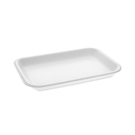 Pactiv Evergreen Foam Trays, Supermarket, #2, 8-1/4" x 5-3/4" x 15/16", White, Pack Of 500 Trays