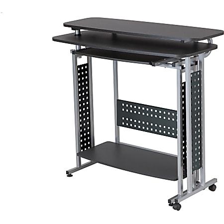 Safco Scoot Standing Height Desk - Box 2 of 2 - Laminated Rectangle, Black Top - 47.25" Table Top Width x 20" Table Top Depth - 43.25" Height - Assembly Required