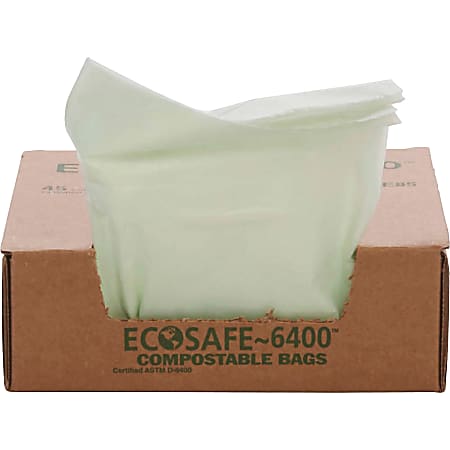 Certified Compostable Green Pack of 60 EcoSafe-6400 HB5460-85 Compostable Bag 90-Gallon 