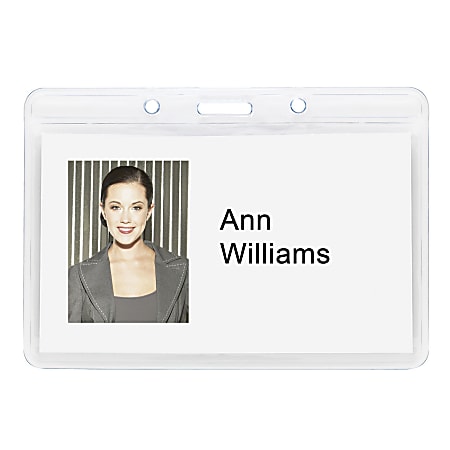 Office Depot Brand Plastic Badge Holders 3 12 x 2 38 Horizontal