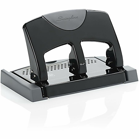 Swingline® SmartTouch™ Low-Force 3-Hole Punch, Black/Gray
