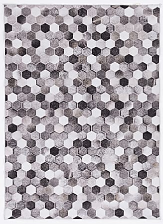 Linon Bingham Area Rug, 5' x 7', Corbin, Gray/Ivory