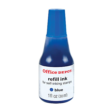 Office Depot® Brand Self-Inking Refill Ink, 1 Oz, Blue
