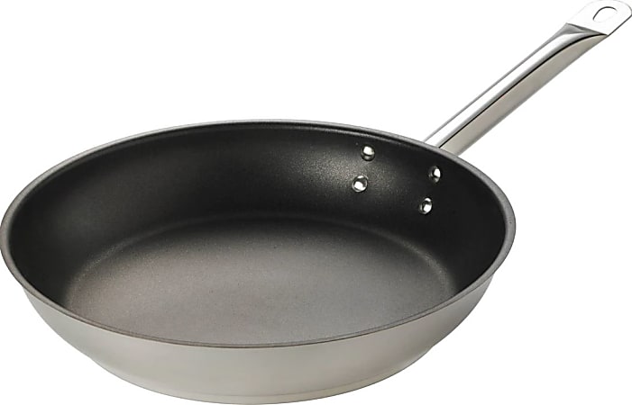 Hoffman Browne Steel Non-Stick Frying Pans, 12-1/2", Silver, Pack Of 6 Pans