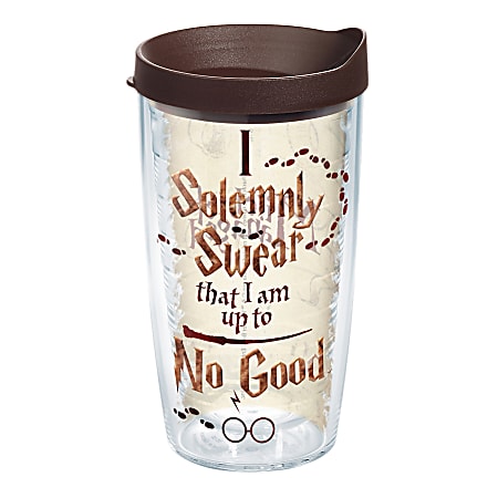 Tervis Harry Potter Tumbler With Lid, I Solemnly Swear, 16 Oz, Clear