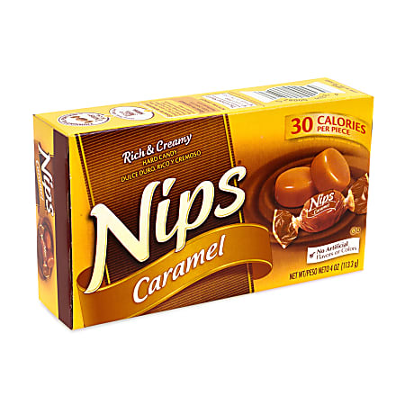 Nips Hard Candy, Caramel, 4 Oz, Box Of 12