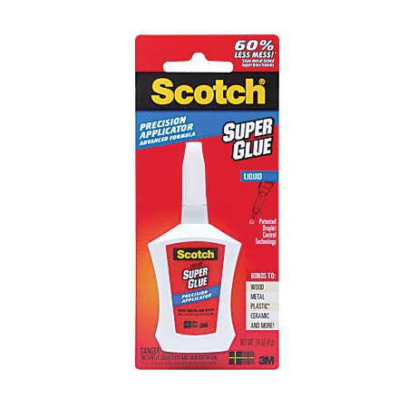 Scotch® Super Glue With Precision Applicator, Liquid, 0.14 Oz.