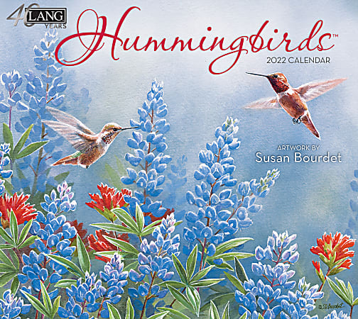 Lang Monthly Wall Calendar, 10”H x 13-7/16”W, Hummingbirds, January To December 2022