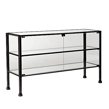 SEI Furniture Terrarium Display Curio Cabinet, Black/Silver