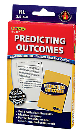 Edupress Reading Comprehension Practice Cards, Predicting Outcomes, Blue Level, Grades 3 - 5, Pack Of 54