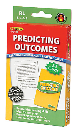 Edupress Reading Comprehension Practice Cards, Predicting Outcomes, Green Level, Grades 5 - 7, Pack Of 54