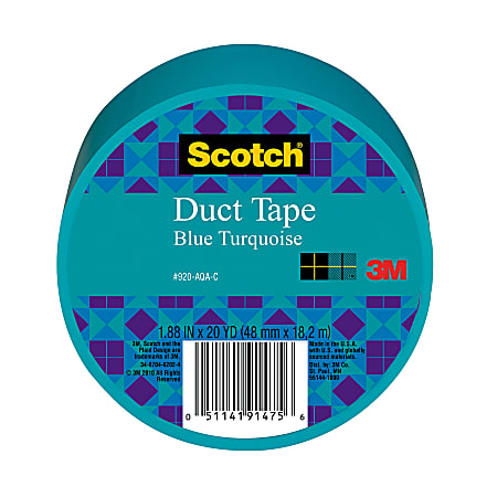 Scotch® Colored Duct Tape, 1 7/8" x 20 Yd., Aqua