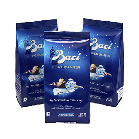 Baci Perugina Classic Dark Chocolate Pouches, 5 Oz, Pack Of 3 Bags