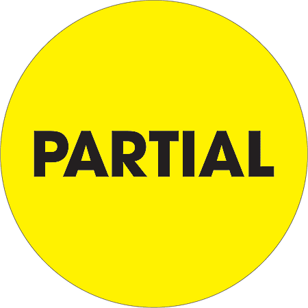 Tape Logic® Preprinted Special Handling Labels, DL1277, Partial, Round, 2", Fluorescent Yellow, Roll Of 500