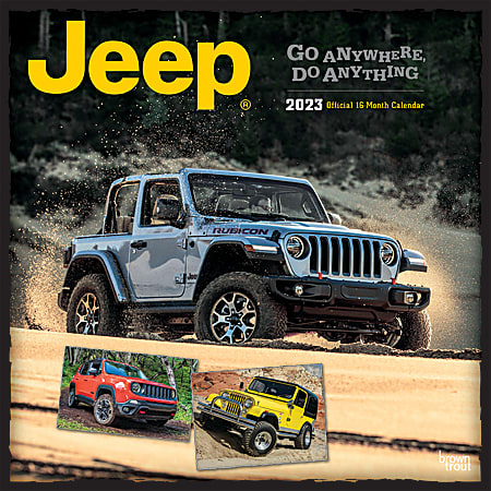 Brown Trout Monthly Wall Calendar, 12" x 12", Jeep, January To December 2023
