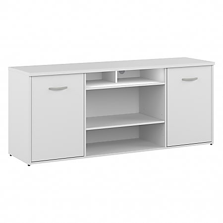 Bush® Business Furniture Studio C 72"W Office Storage Cabinet With Doors And Shelves, White, Standard Delivery