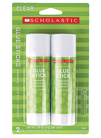 Scholastic Glue Sticks, 1.4 Oz, Pack Of 2