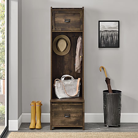 Ameriwood Home Farmington Entryway Hall Tree With Storage Bench 72
