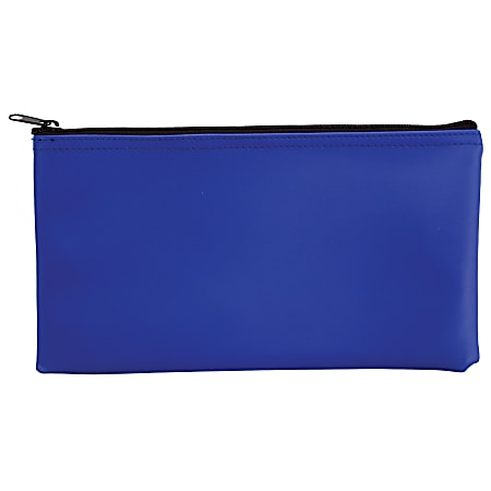 ControlTek Bank Deposit Bag, 11" x 6", Blue, Pack Of 3