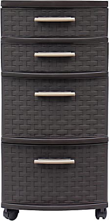 Inval 4-Drawer Storage Cabinet, 25-1/2" x 12-1/2", Espresso