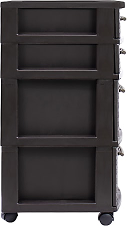 Inval Eclypse 5 Drawer Storage Cabinets 39 H x 13 W x 15 D BlackClear Pack  Of 2 Cabinets - Office Depot