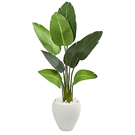 Nearly Natural Travelers 48”H Artificial Palm Tree With Oval Planter, 48”H x 24”W x 20”D, Green