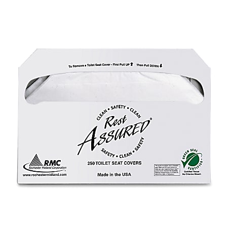 Rochester Midland Half-Fold Toilet Seat Covers, 100% Recycled, Case Of 1,000 Covers